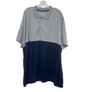 Real Essentials Polo Shirt Mens 5X Colorblock Gray Blue New Golf